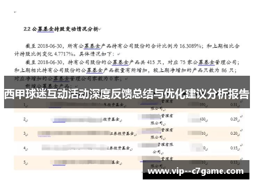 西甲球迷互动活动深度反馈总结与优化建议分析报告 西甲球迷互动活动深度反馈总结与优化建议分析报告