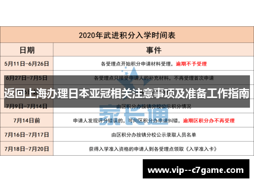 返回上海办理日本亚冠相关注意事项及准备工作指南